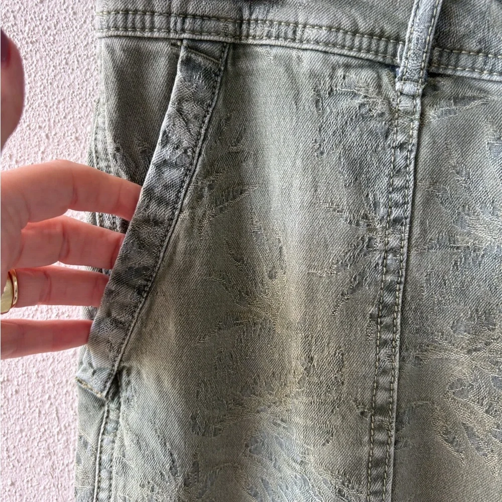 Anthropologie The Wanderer Pants‎ Size 31 Sage Green Jacquard Palm Tree Print
